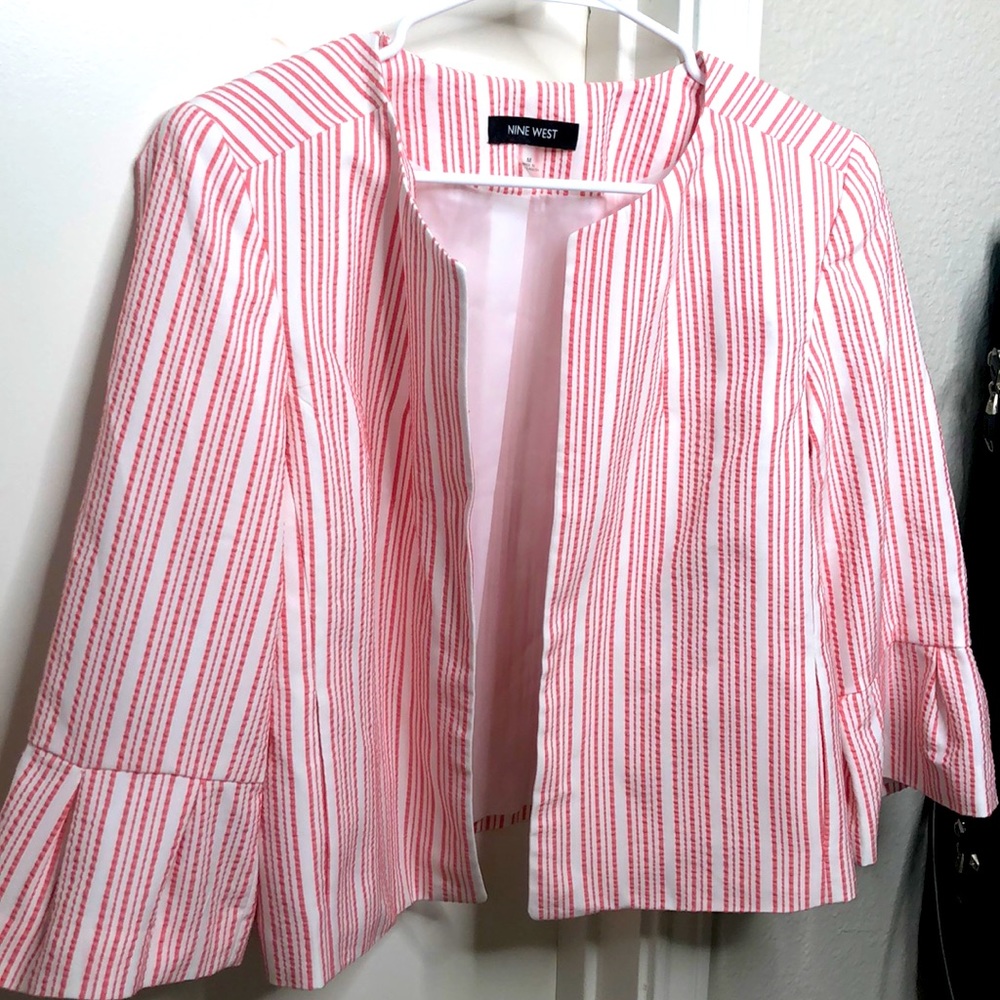 Pink and white Nine West jacket.